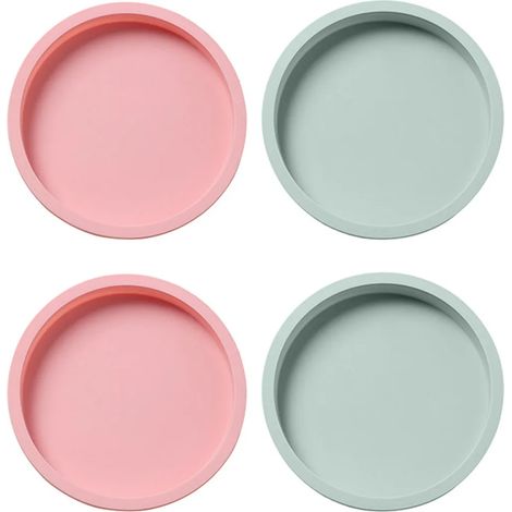Moule à gâteau rond en silicone de 15 cm, lot de 4 moules à gâteaux en silicone, antiadhésifs et faciles à démouler, pour gâteaux à étages, cheesecakes, gâteaux arc-en-ciel et gâteaux chiffon. (1/5)