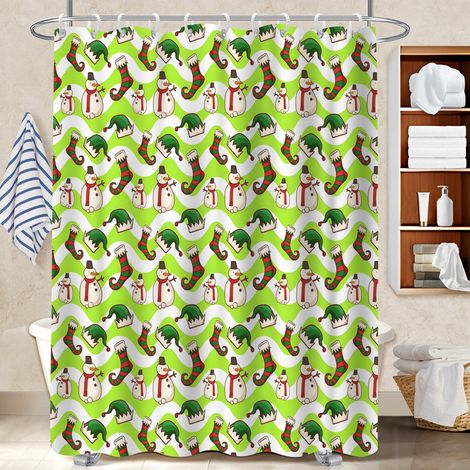 Rideau de douche tissu polyester 180x180 pratique bâche polyester douche pour salle de bain avec baignoire (1/5)