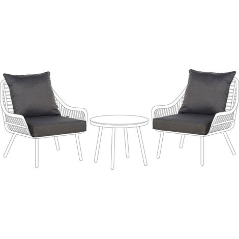 Outdoor Cushion Covers Set Seat and Back Cushions Cases Dark Grey Laureto (1/5)