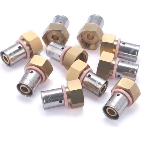 Noyon & Thiebault – Raccord femelle écrou libre à sertir pour tube PER Ø12 – Écrou 3/8' (12x17) – Bague inox imperdable – Étanchéité parfaite - F12x17
