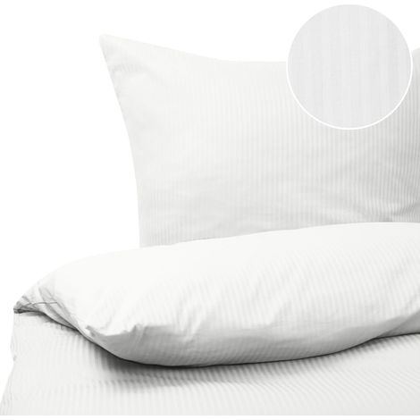 Conjunto de fundas de algodón blanco edredón funda de almohada 155 x 220 cm moderno dormitorio Avondale