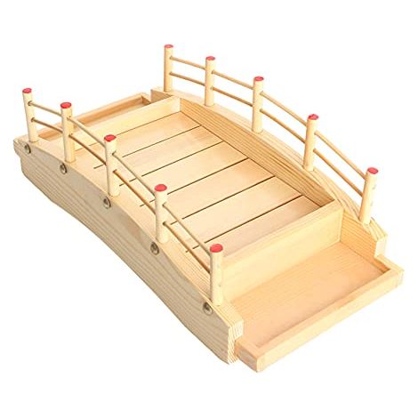 Sushi Boat - Wooden Arch Bridge Serving Tray - For Restaurant or Home Use - 38 x 19 x 13 cm - 1 Piece