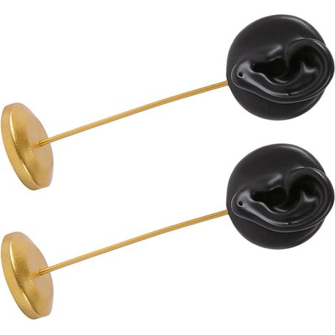 Présentoir à Boucles D'oreilles Percées Modèle Oreille Base Ronde en Alliage de Zinc et Résine, Design Double Trou, pour Étalage en Magasin, Lot de 2 Pièces (1/5)