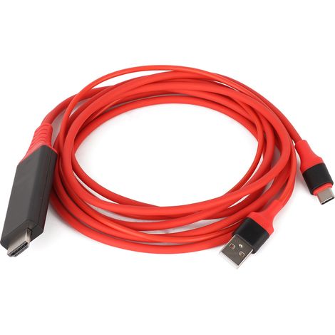 Adaptateur USB-C vers HDMI 3.1, Câble de Charge et Connexion Téléphone/TV (Rouge) (1/5)