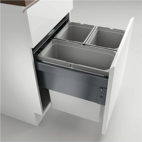 Naber Cox® Base 460 S/500-3, Abfallsammler für Frontauszüge, hellgrau (1/2)