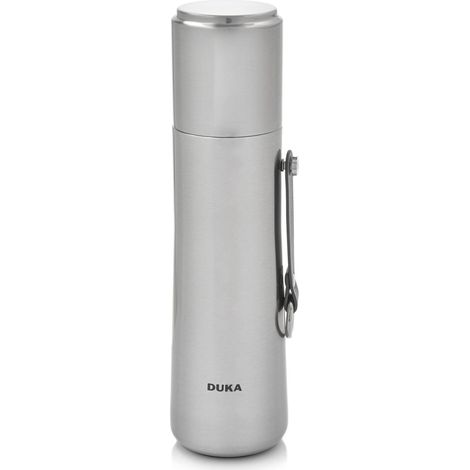 Termo de acero inoxidable de 500 ml con colador y vaso, color plata, marca Resa Duka. (1/4)