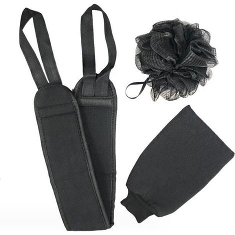 Sangle de massage du dos et gants exfoliants - Massage du dos, gommage, douche spa pour hommes et femmes - Nettoyage en profondeur (1/2)