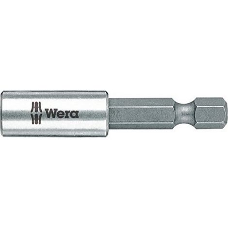 1 - Support Adaptateur Universel - Douille Acier Inoxydable - Aimant Permanent - Pour Visseuses Hexagonal 1/4 Pouce - Argent - 50 mm (1/5)