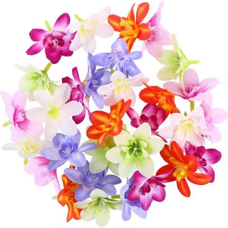 30 têtes d'orchidées artificielles en soie, décoration réaliste réutilisable pour bandeaux, pinces à cheveux, chapeaux, vêtements, albums et cartes (1/5)