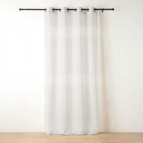 Voilage tamisant ajouré à esprit macramé Blanc 140x260 cm
