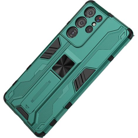 Custodia protettiva per Samsung Galaxy S21 Ultra 5G, che offre una protezione completa, include una pellicola protettiva ad alta definizione, è antiurto, dotata di supporto multi-angolo e design antis (1/2)
