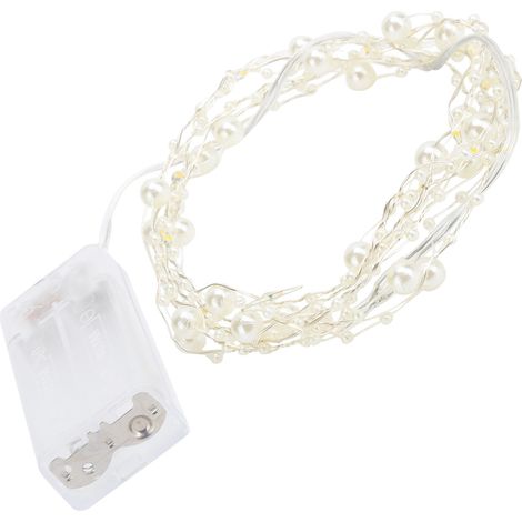 Guirlande lumineuse LED perles imitation pour meuble/lit/fenêtre/escalier (1/5)