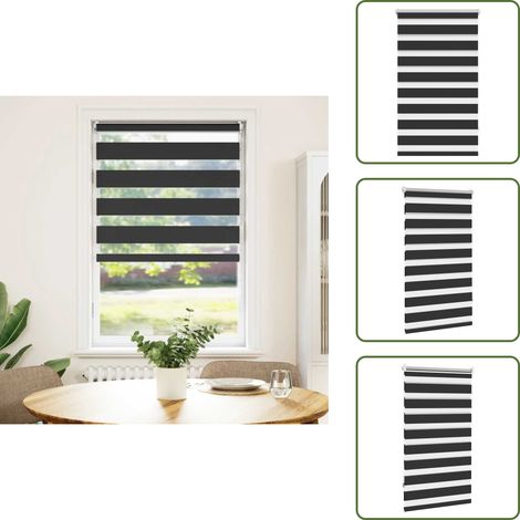 Doppelrollo Seitenzug - Doppelrollo - Lichtdurchlässig - Raffstore - Zebra Muster - Fensterrrollo (1/5)