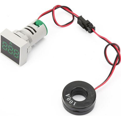 Voyant LED Vert Ampèremètre Numérique Mini Compteur de Courant Affichage Digital Indicateur Lumineux Carré 3-30V (1/5)