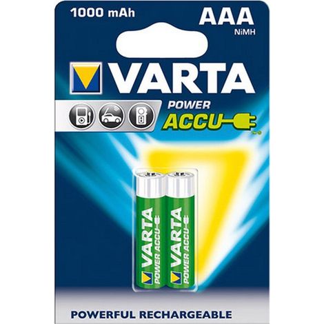 Pila Della Batteria Power Modello: Micro / Aaa / Lr03, Contenuto Della Confezione 2 Parti, Tensione 1,2 V, Capacità: 1000 Mah