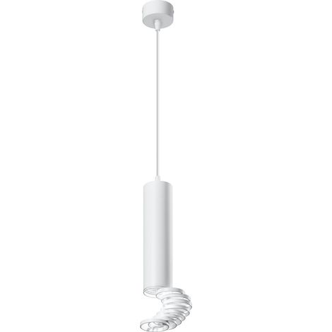 Suspension Tuba Candellux blanche Ø6cm GU10 50W métal (1/3)