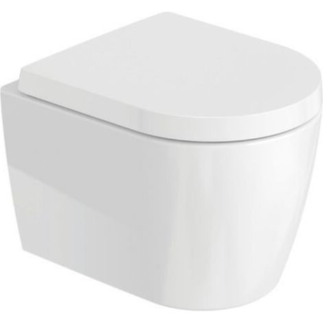 Pack taza WC suspendida compacta sin reborde DURAVIT ME by Starck 370x480 con asiento freno de caída