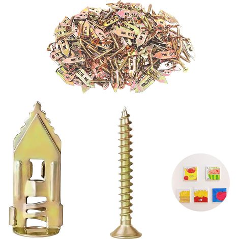 100 Pièces Chevilles à Expansion avec Vis pour Plaques de Plâtre, Chevilles Murales en Acier Galvanisé, Vis Autoforeuse Metal,Installation Facile sans Perçage, pour Accrocher Cadres, Lampes (1/5)