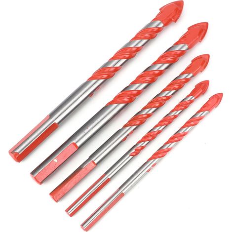 5 forets céramique pour carrelage, mèches à percer mural, outil bricolage trou, 6, 6, 8, 10, 12 mm (1/5)