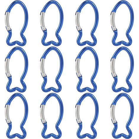 Lot de 12 mousquetons robustes en aluminium pour escalade de poisson Mousquetons à suspension rapide en acier Accessoire de randonnée pour l'escalade (1/5)