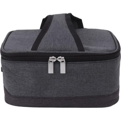 Boîte à lunch électrique portable avec chauffe-plats, port USB, puissance de chauffe constante, sac isotherme, gris clair (1/5)