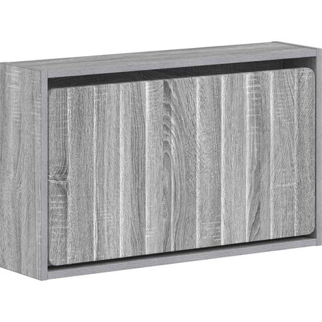 Wall-Mounted Shoe Cabinet ZWOLLE 71 x 17 x 43 cm Grey Sonoma vidaXL (1/5)