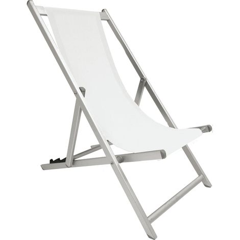 CHAISE DE PLAGE PLIABLE SUMMER WHITE 108X57X83 CM