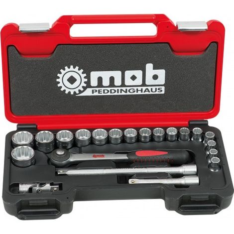 MOB - Coffret FUSION BOX medium 1/2" 21 pieces 12 pans cliquet rond (1/5)