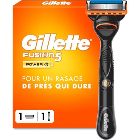 Rasoir Homme Fusion 5 Power, avec 1 Recharge, Noir (1/5)