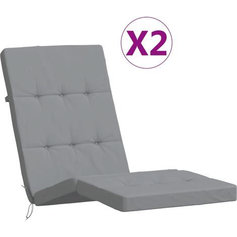 Coussins de chaise longue lot de 2,Coussins d'extérieur gris tissu oxford CFW590574 (1/5)