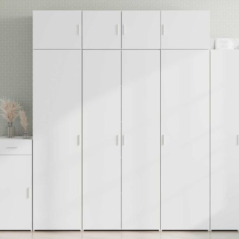 vidaXL Armoire de rangement blanc 80x42,5x225 cm bois d'ingénierie (1/5)