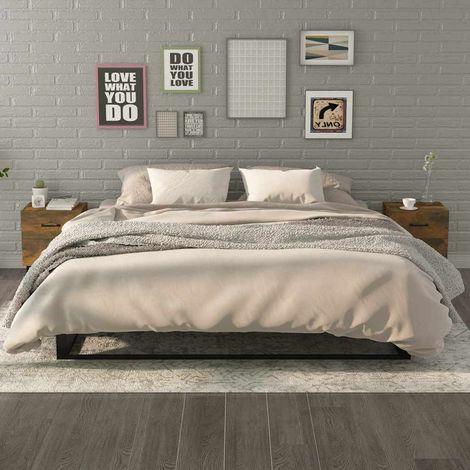 vidaXL Mesitas de noche 2 unidades color roble ahumado 40x35x47,5 cm (1/5)