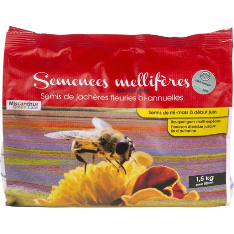 Semis de Jachères Fleuries Bi-annuelles - Semences Mellifères® (Sac de 1,5kg) (1/3)