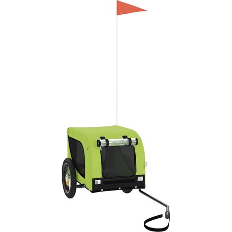 Remorque de vélo pour animaux de compagnie vert et noir CFW501147 (1/5)