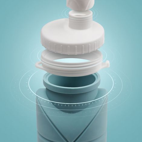 Gourde pliable portable en silicone, mini, grande capacité, verte, idéale pour les sports de plein air (1/5)