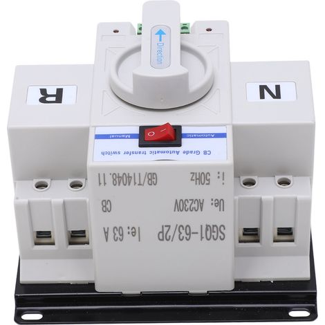 Interrupteur de Transfert Automatique 63A 2P 230V pour Secteur et Générateur - Double Alimentation (1/5)