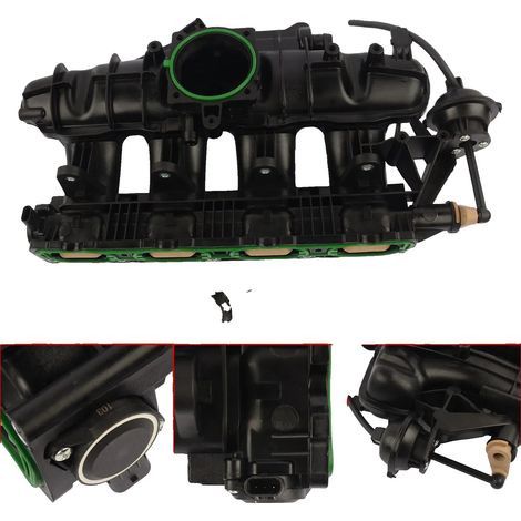 Colector de admisión, compatible con Audi A4 B8 1.8 TFSI, plástico de alta calidad, diseñado para un flujo de aire de admisión óptimo, compatible con motores 1.8 TFSI, dimensiones adecuadas para model (1/5)