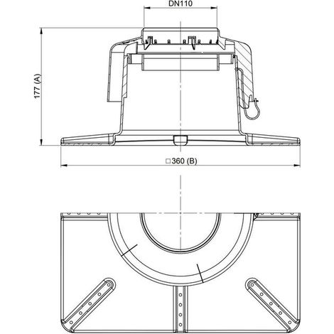 ATEC Mündungsset DN 110 Kunststoff 360x360mm, 3338 (1/3)