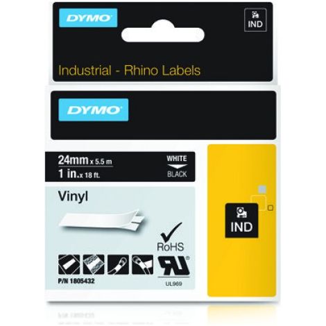 DYMO 1805432 Etiketten erstellendes Band Weiss auf Schwarz