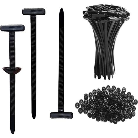 Lot de 50 Attache Cable Noir Universel Collier de Serrage Plastique pour Voiture Moteur Coffre Rivet Serre Cable Colson Serflex Clips de Fixation Attache Serrage (1/5)