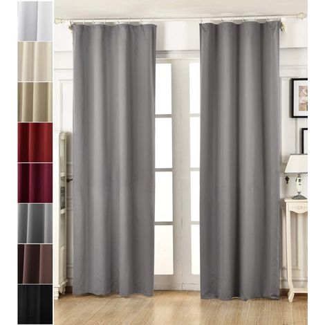 WOLTU Vorhang Blickdicht Gardinen mit Kräuselband für Schiene, Leichter & weicher Verdunklungsvorhang wärmeisolierend, Thermovorhang Kälteschutz für Wohnzimmer Schlafzimmer, Dunkelgrau 135x225 cm (1/5)