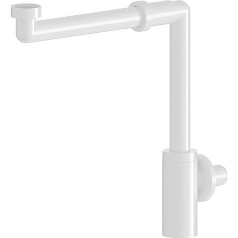 Sifone per lavabo in ABS bianco lucido salvaspazio (1/2)