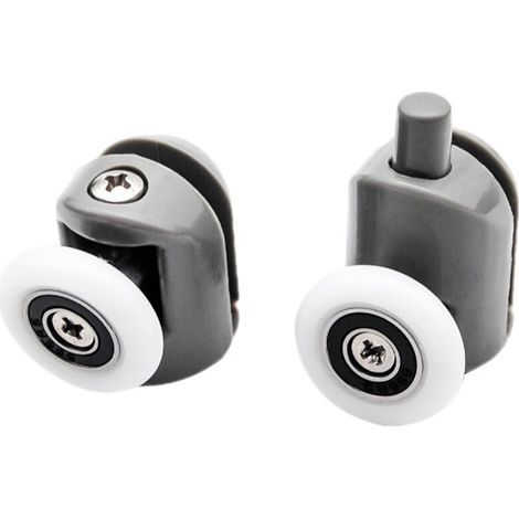 8pcs Porte de Douche Galet Ajustables Dual Rouleau Roulettes Cabine de Douche pour Salle de Bain 25mm 5 Supérieures et 5 Inférieure (1/5)