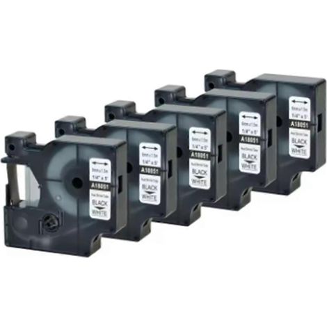 Lot de 5 tubes thermorétractables noirs sur blancs de 24 mm pour (1/5)