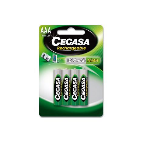 Pila Recargable CEGASA Tipo AAA HR03 1000 mAh BL4