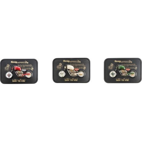 Regalo Italiano Orologio Decorativo Moto Vintage da Parete 60 x 40 x 7 cm – Metallo Colori Assortiti 1 Pz