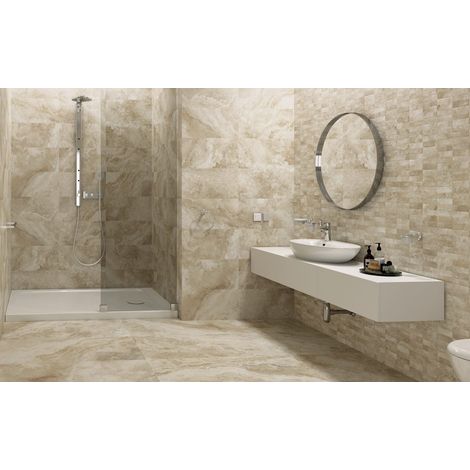 Reims – Baldosa porcelánica efecto piedra · interior y exterior - Crema - 60x120 cm - Caja · 2 piezas (1,44 m²) (1/5)