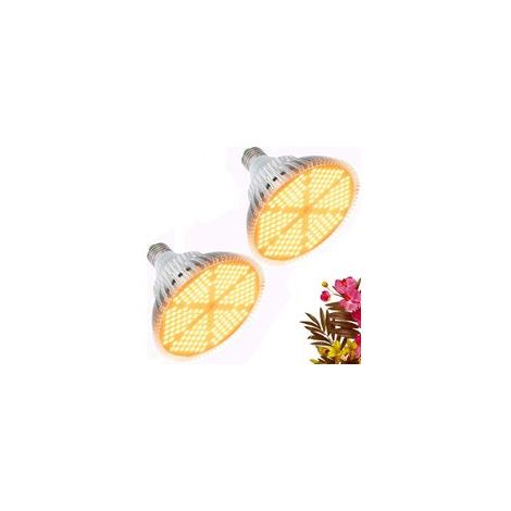 2 pack,120W Ampoule LED de Croissance à Spectre Complet 180 LEDs Lampe Horticole E27 Lampe pour Plante pour Plantes, Sunlike Plante D'intérieur élèvent des Fleurs de Ampoules de Lumières pour Jardin (1/5)