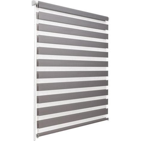 Doppelrollo SolDecor DL2, 80x220cm, Grau – Klemmfix ohne Bohren