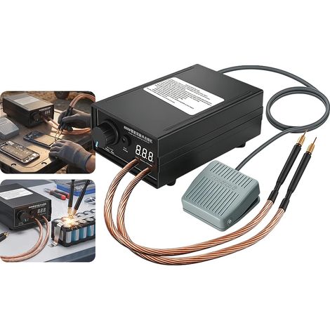 Punktschweißer, 8000W Leistung, Maximalstrom 1200A, Unterstützt 0,1-0,3mm Nickelstreifen, Kompaktes Design, Robustes ABS-Gehäuse (1/5)